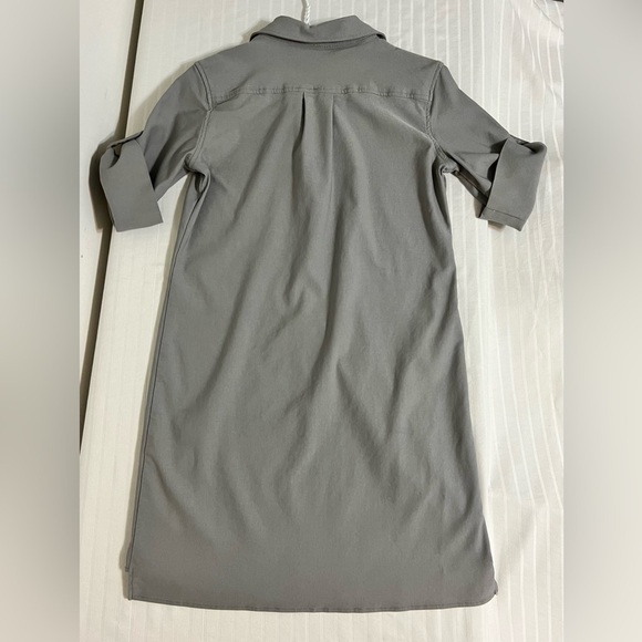 McCulley’s (Highlands, NC) roll tab sleeve collared shirt dress. Gray XS - Picture 16 of 16
